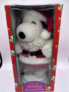 Vintage 1997 Santa’s Best 17” Plush Snoopy As Santa Animated Head/Arms Move New